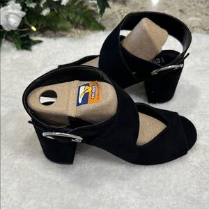 NewCharles strapped  velvet heels